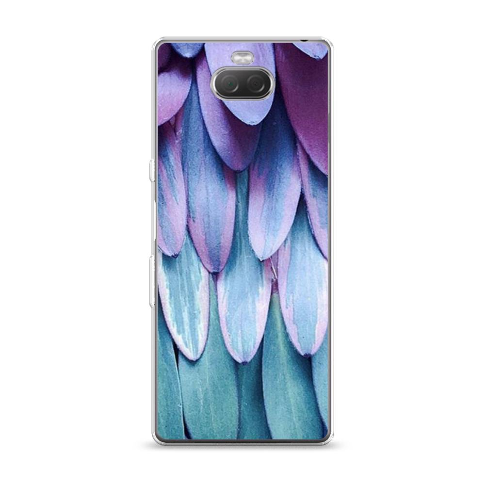 

Чехол на Sony Xperia 10 "Синее перо", Фиолетовый;голубой, 54050-3