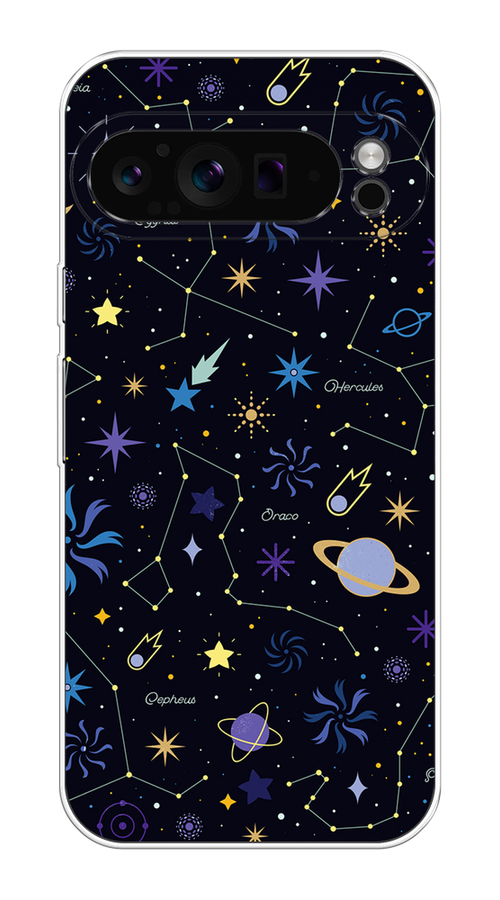 

Чехол на Google Pixel 9 Pro "Цветной космос", Желтый, 272050-1