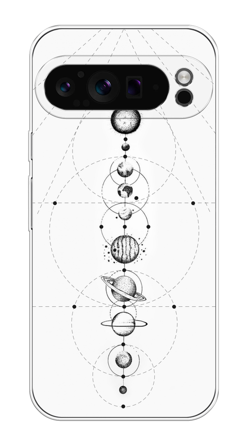 

Чехол на Google Pixel 9 Pro "Парад планет", Серый, 272050-1
