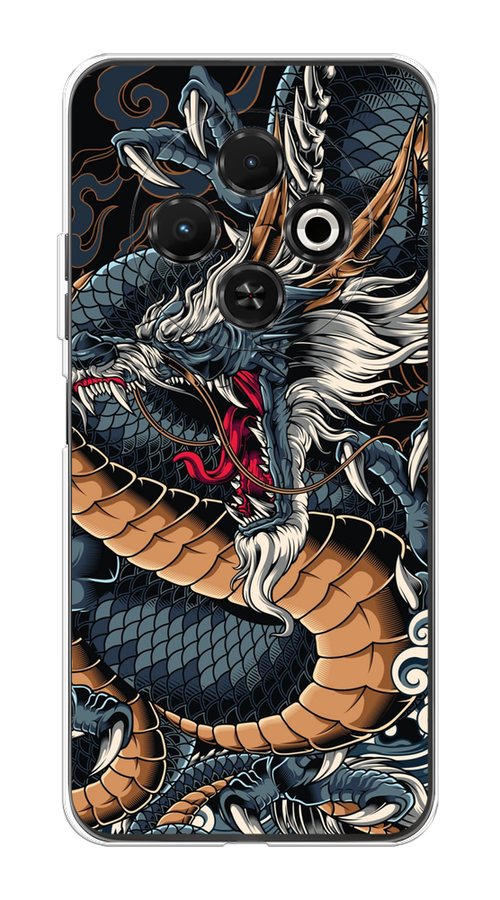 

Чехол на Tecno Spark 30C "Japanese Dragon", Коричневый;черный;синий, 309250-1