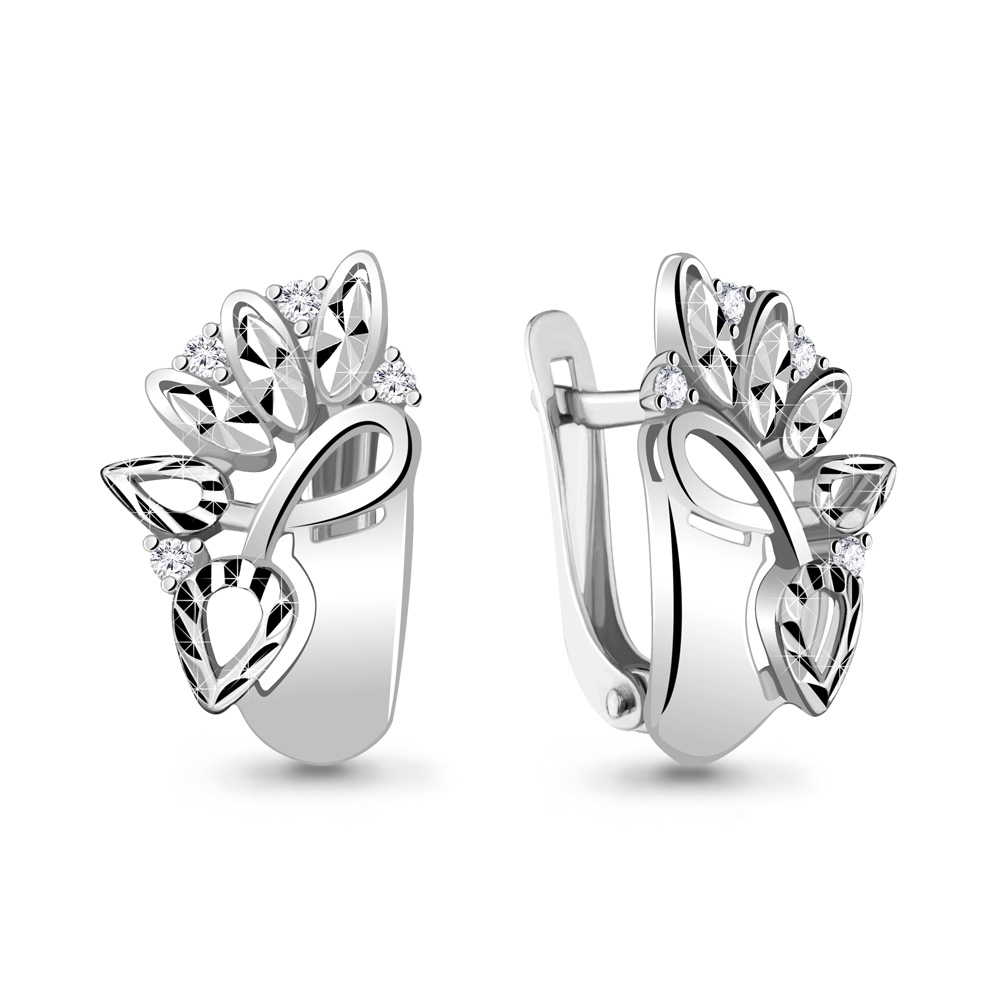 

Серьги из серебра с фианитом Aquamarine 48594А_925_р, 48594А_925_р
