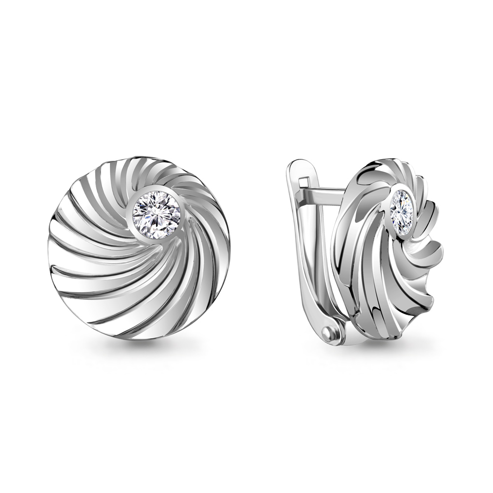

Серьги из серебра с фианитом Aquamarine 48595А_925_р, 48595А_925_р