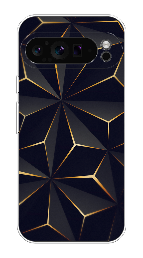 

Чехол на Google Pixel 9 Pro "Черные полигоны", Золотистый;черный, 272050-1