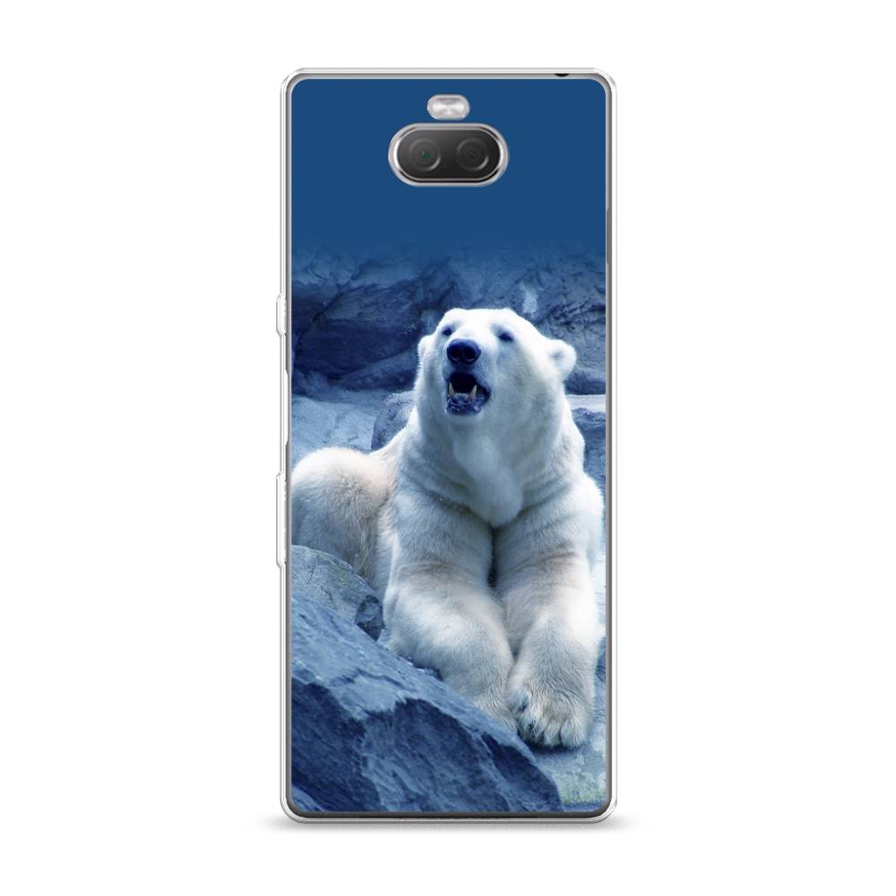 

Чехол на Sony Xperia 10 "Белый медведь", Голубой;белый, 54050-1