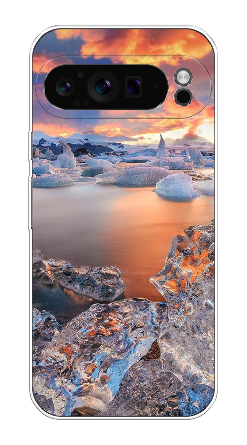 

Чехол на Google Pixel 9 Pro "Ледники", Синий;оранжевый, 272050-1
