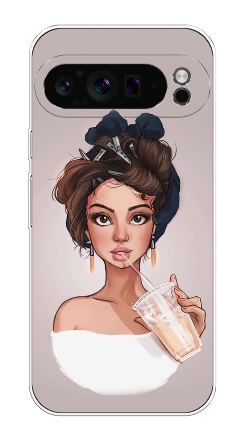 

Чехол на Google Pixel 9 Pro "Девушка с фраппе", Серый, 272050-1
