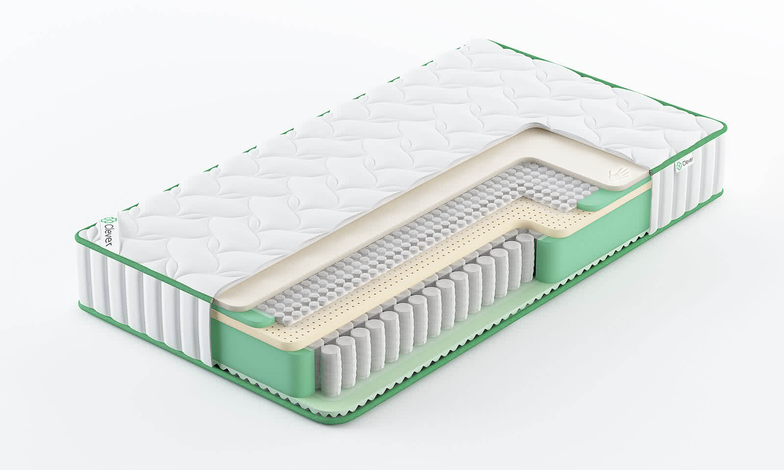 

Матрас Clever HybridTouch Soft 200x205, Белый, HybridTouch Soft