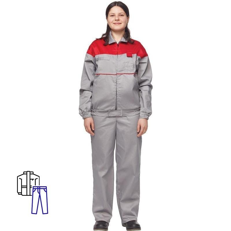 

Костюм рабочий летний женский Универсал-КБР сер/красн р.40-42/158-164, Серый;красный, Универсал-КБР