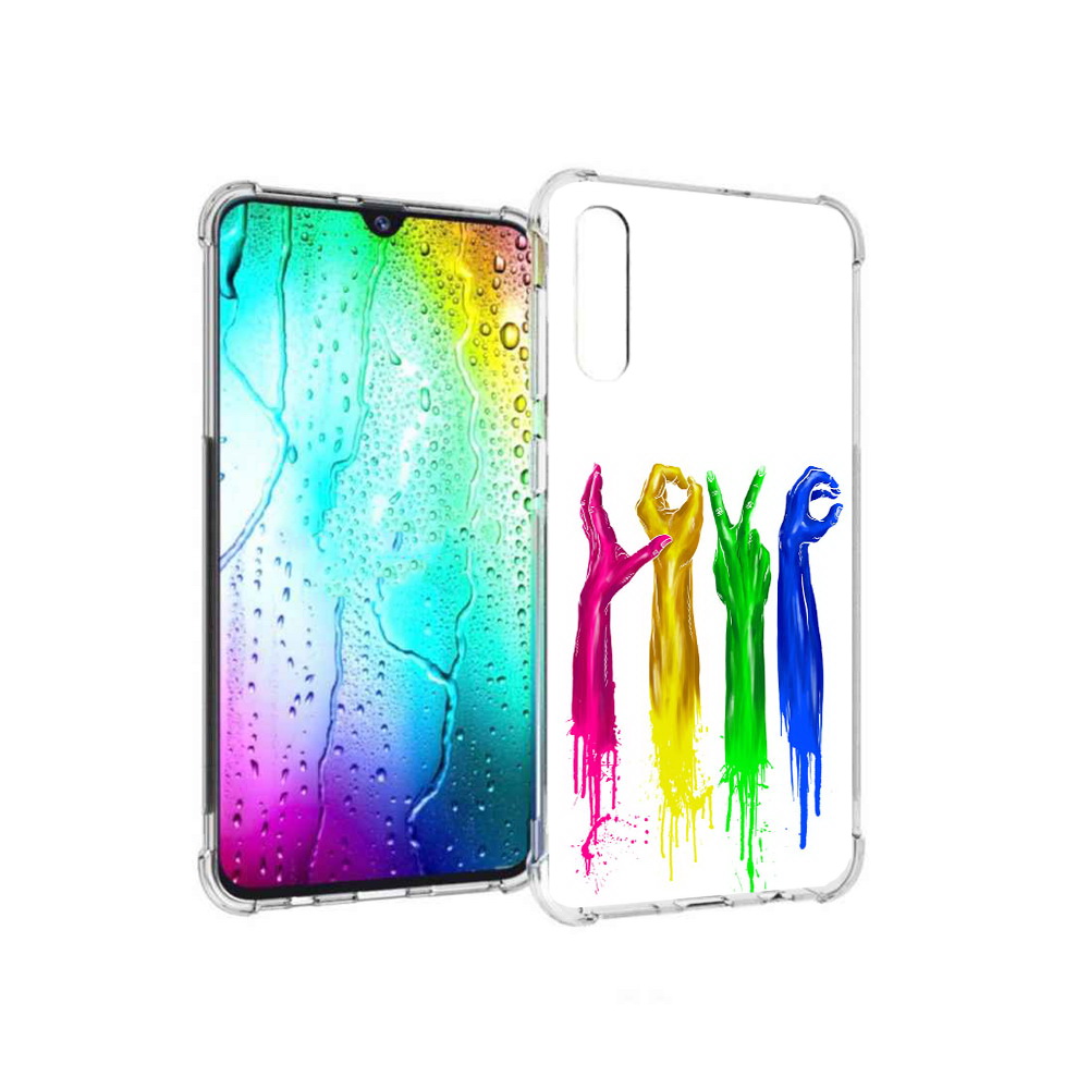 

Чехол MyPads Tocco для Samsung Galaxy A30s яркие руки love (PT226907.519.707), Прозрачный, Tocco