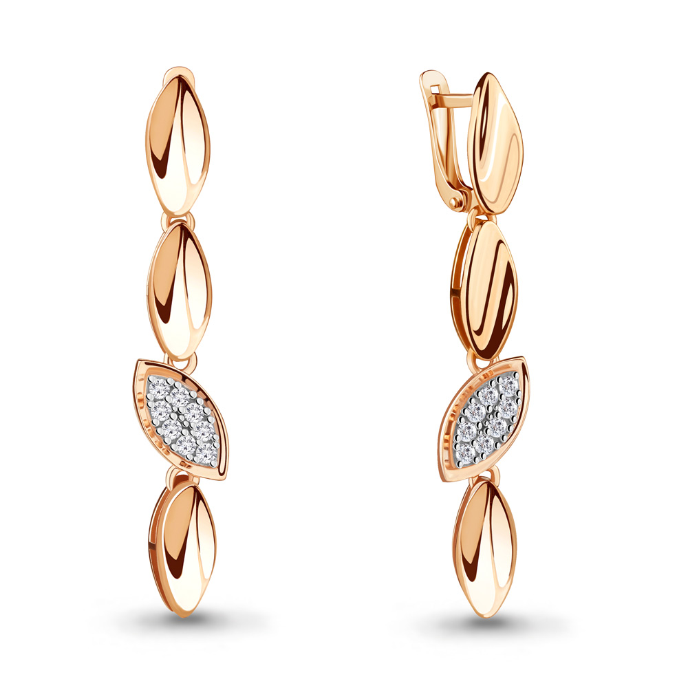 

Серьги подвески из серебра с фианитом Aquamarine 48596А_925_з, 48596А_925_з