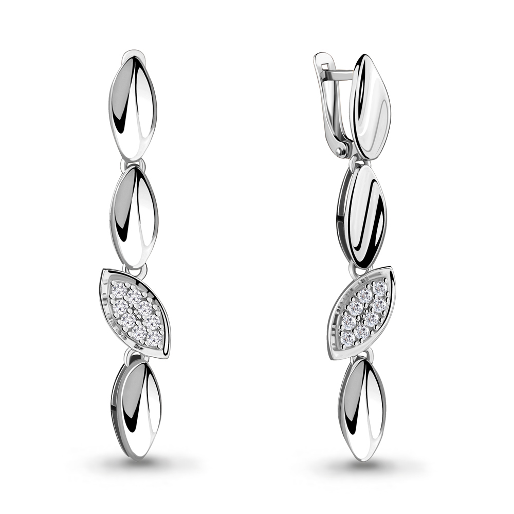 

Серьги подвески из серебра с фианитом Aquamarine 48596А_925_р, 48596А_925_р