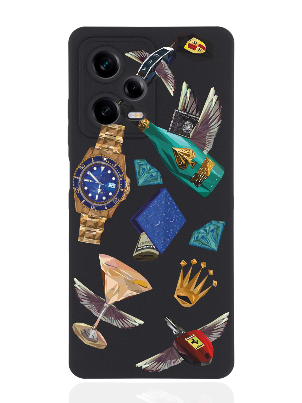 

Чехол MustHaveCase для Xiaomi Redmi Note 12 Pro Luxury lifestyle черный, Разноцветный