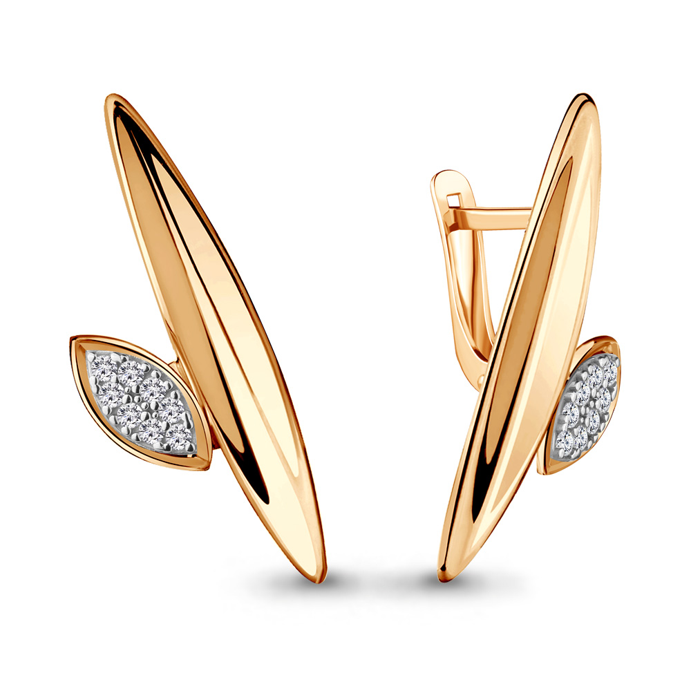 Серьги из серебра с фианитом Aquamarine 48598А_925_з