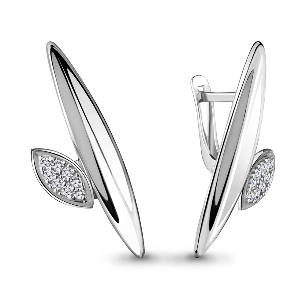 

Серьги из серебра с фианитом Aquamarine 48598А_925_р, 48598А_925_р
