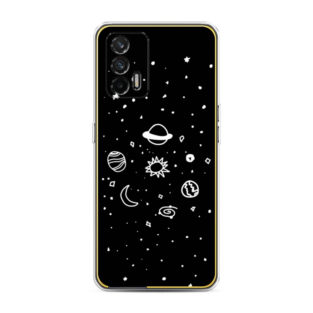

Чехол на Oppo Realme GT "Дудл солнечной системы", Бежевый;серый, 256350-2