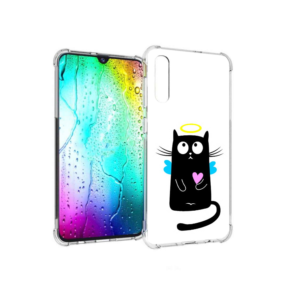 

Чехол MyPads Tocco для Samsung Galaxy A30s Кот ангелок (PT226907.519.96), Прозрачный, Tocco