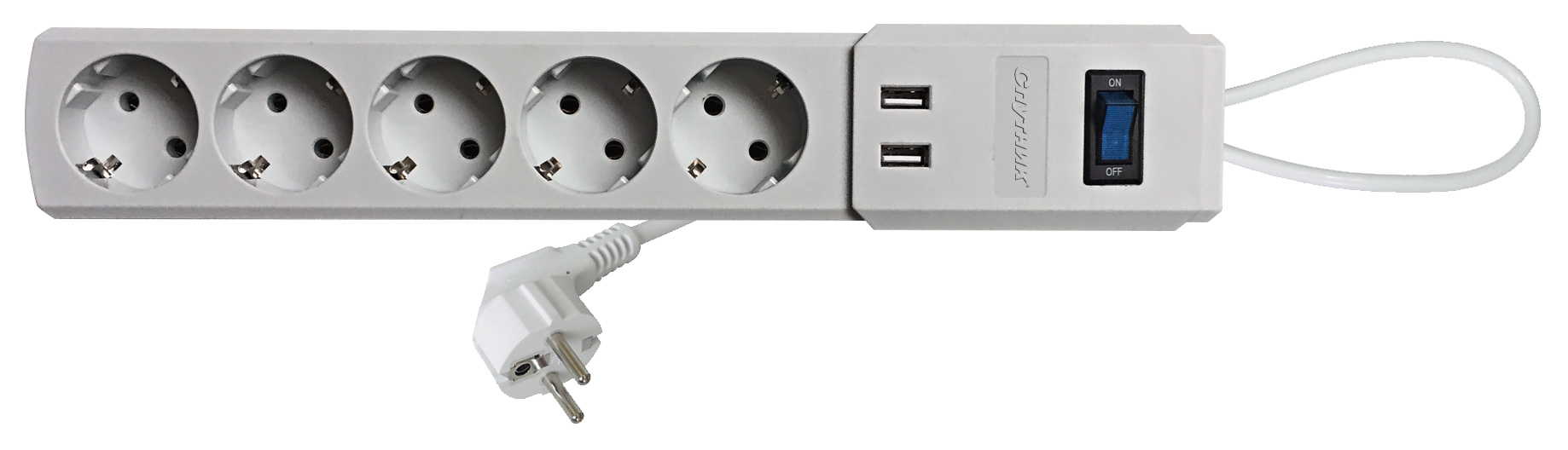 Сетевой фильтр-удлинитель Спутник SP-518 USB, 1,8м, серый