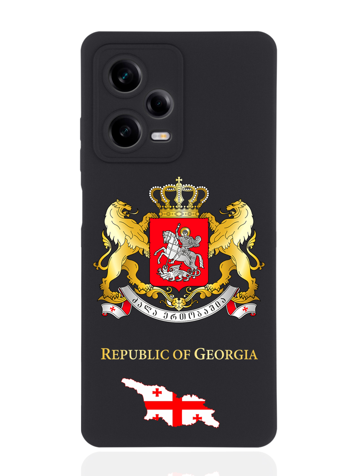 

Чехол SignumCase для Xiaomi Redmi Note 12 Pro Герб Грузии черный, Разноцветный