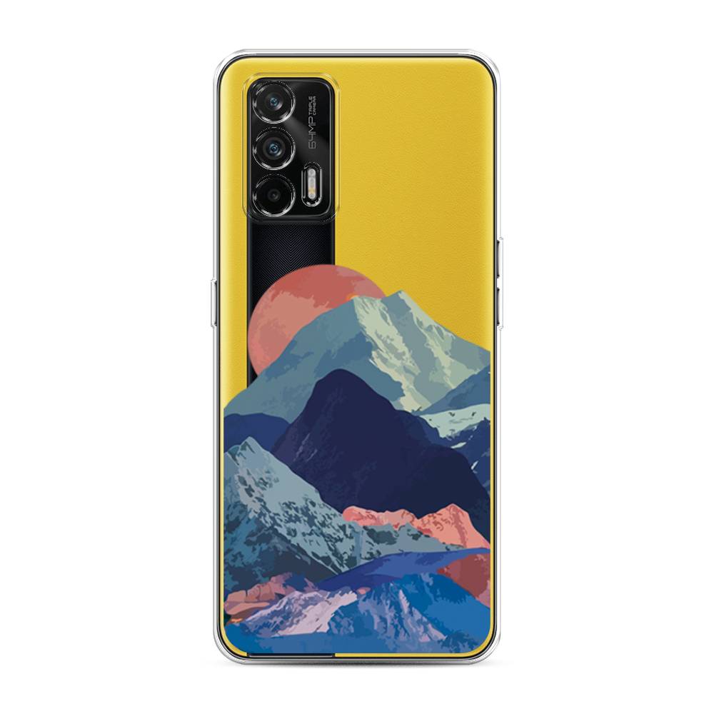 

Чехол на Oppo Realme GT "Закат в снежных горах", Красный;серый;голубой, 256350-2
