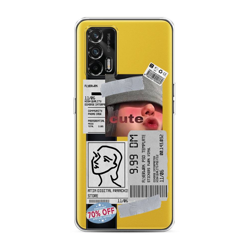 

Чехол на Oppo Realme GT "Cute girl collage", Розовый;серый;голубой, 256350-6