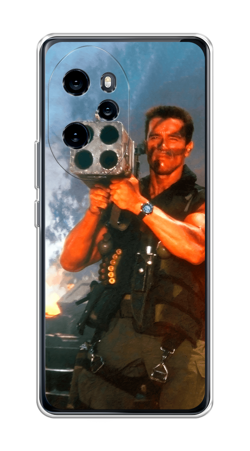 

Чехол на Honor 100 Pro "Арнольд Шварцнеггер с базукой", Голубой;коричневый, 6122850-1