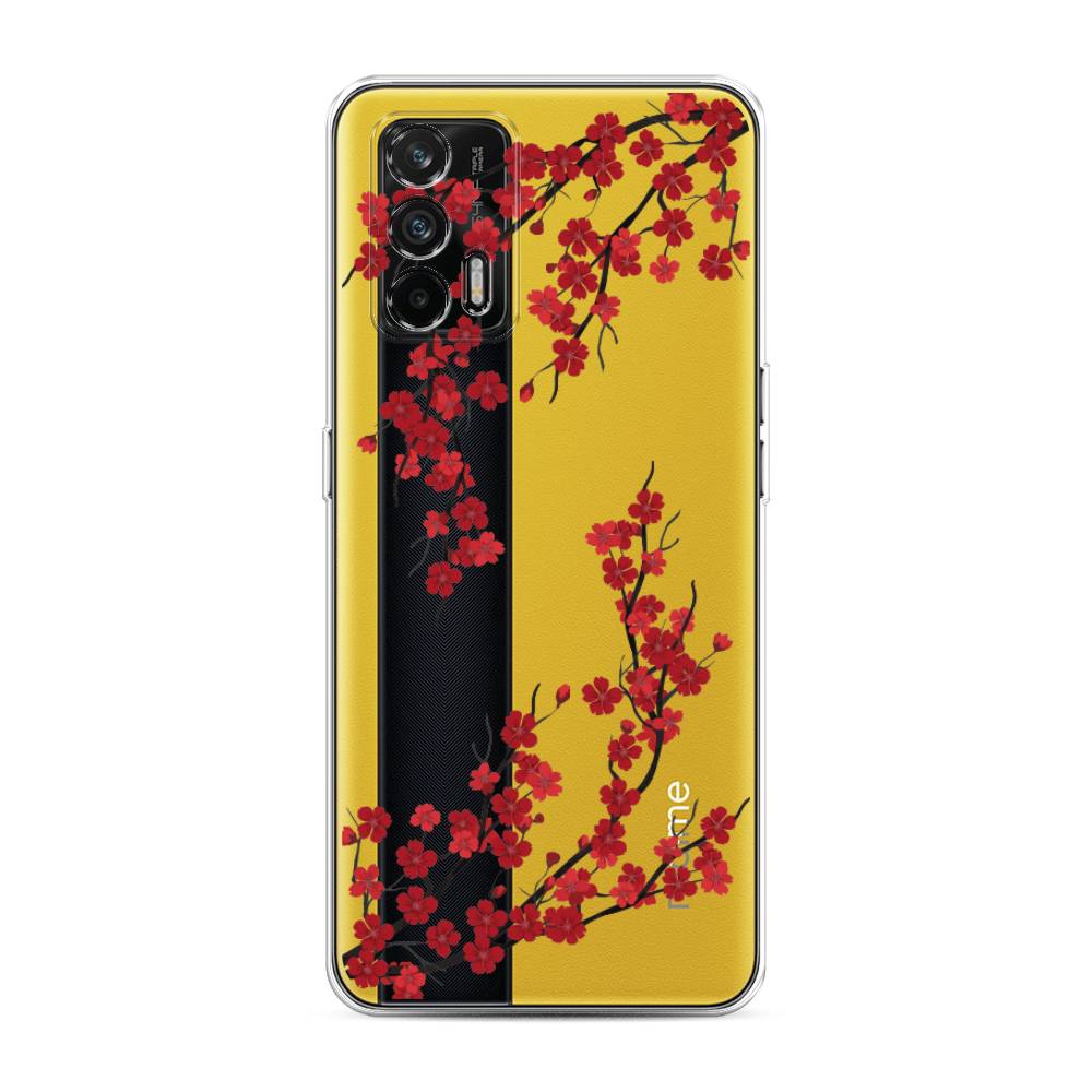 

Чехол на Oppo Realme GT "Красная сакура", Красный;черный, 256350-2