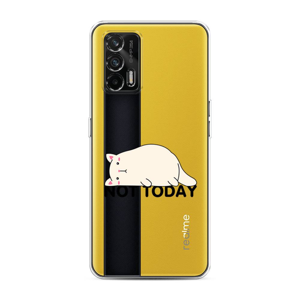 

Чехол на Oppo Realme GT "Cat not today", Белый;розовый;черный, 256350-1