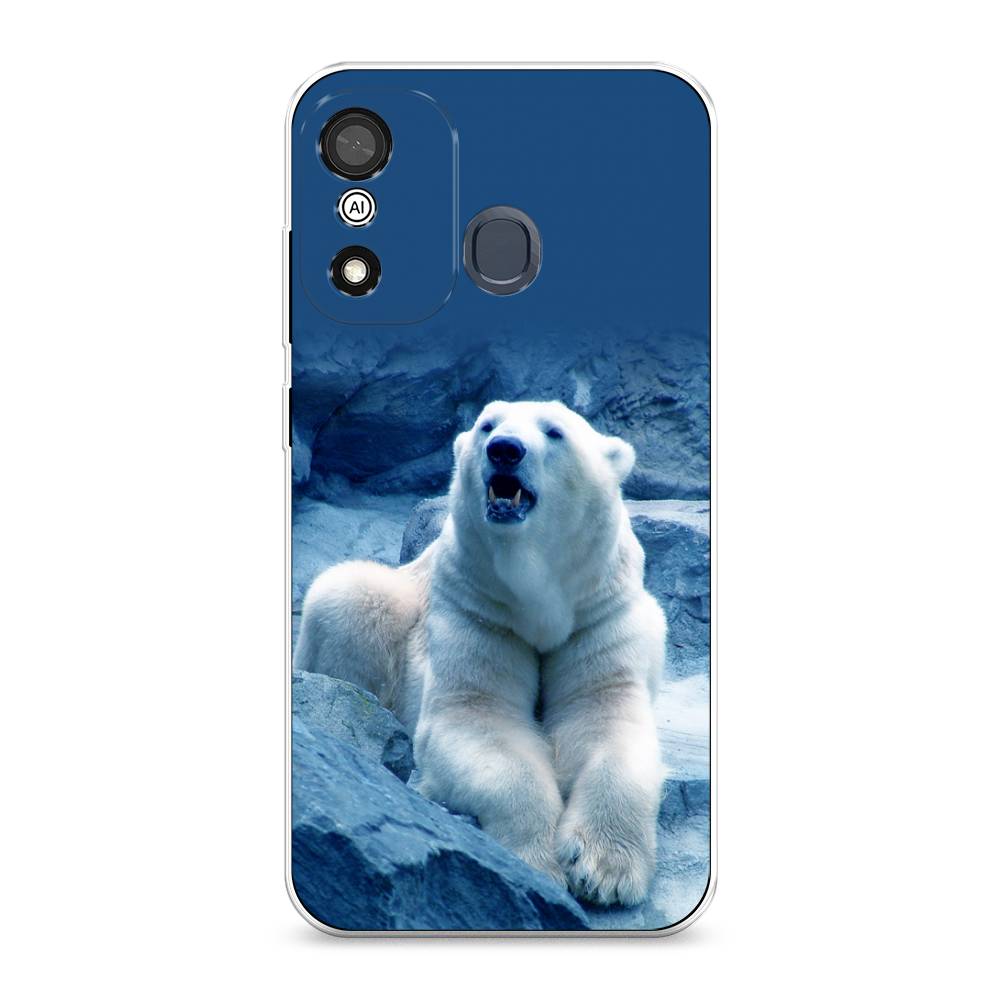 

Чехол на Itel A27 "Белый медведь", Голубой;белый, 3200450-1