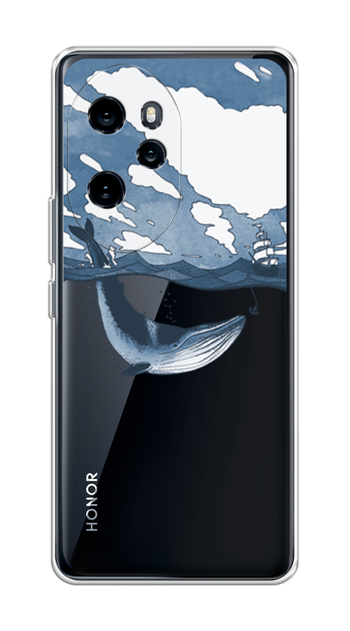 

Чехол на Honor 100 Pro "Большой кит", Синий, 6122850-1