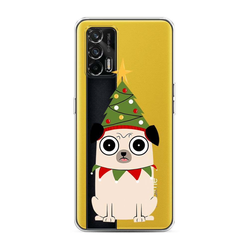 

Чехол на Oppo Realme GT "Собачка с ёлочкой", Бежевый;красный;зеленый, 256350-1