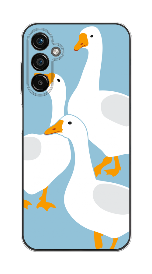

Чехол на Samsung Galaxy A25 5G "Гусиное трио", Голубой;белый;серый;желтый, 2108550-1
