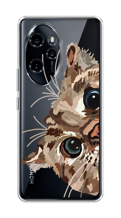 

Чехол на Honor 100 Pro "Любопытный кот", Коричневый;синий;черный, 6122850-1