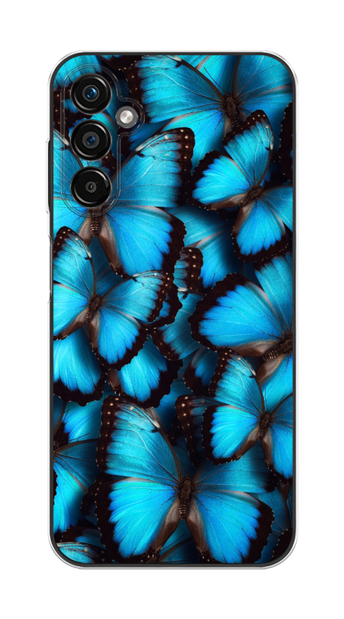 

Чехол на Samsung Galaxy A25 5G "Тропическая бабочка 2", Голубой;черный, 2108550-1