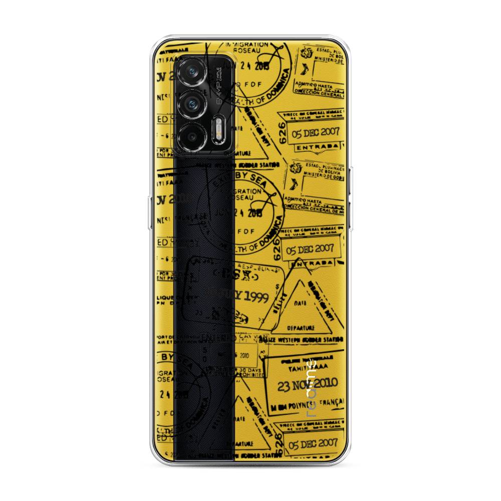 

Чехол на Oppo Realme GT "Visa stamps 2", Белый;черный;серый, 256350-2