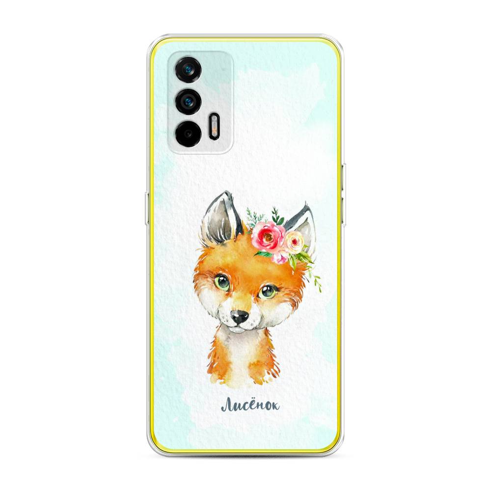 

Чехол на Oppo Realme Q3 Pro "Мой лисёнок", Голубой;оранжевый, 256550-1