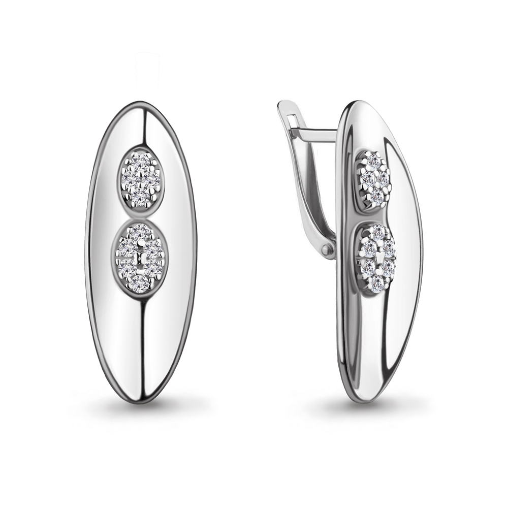 

Серьги из серебра с фианитом Aquamarine 48603А_925_р, 48603А_925_р