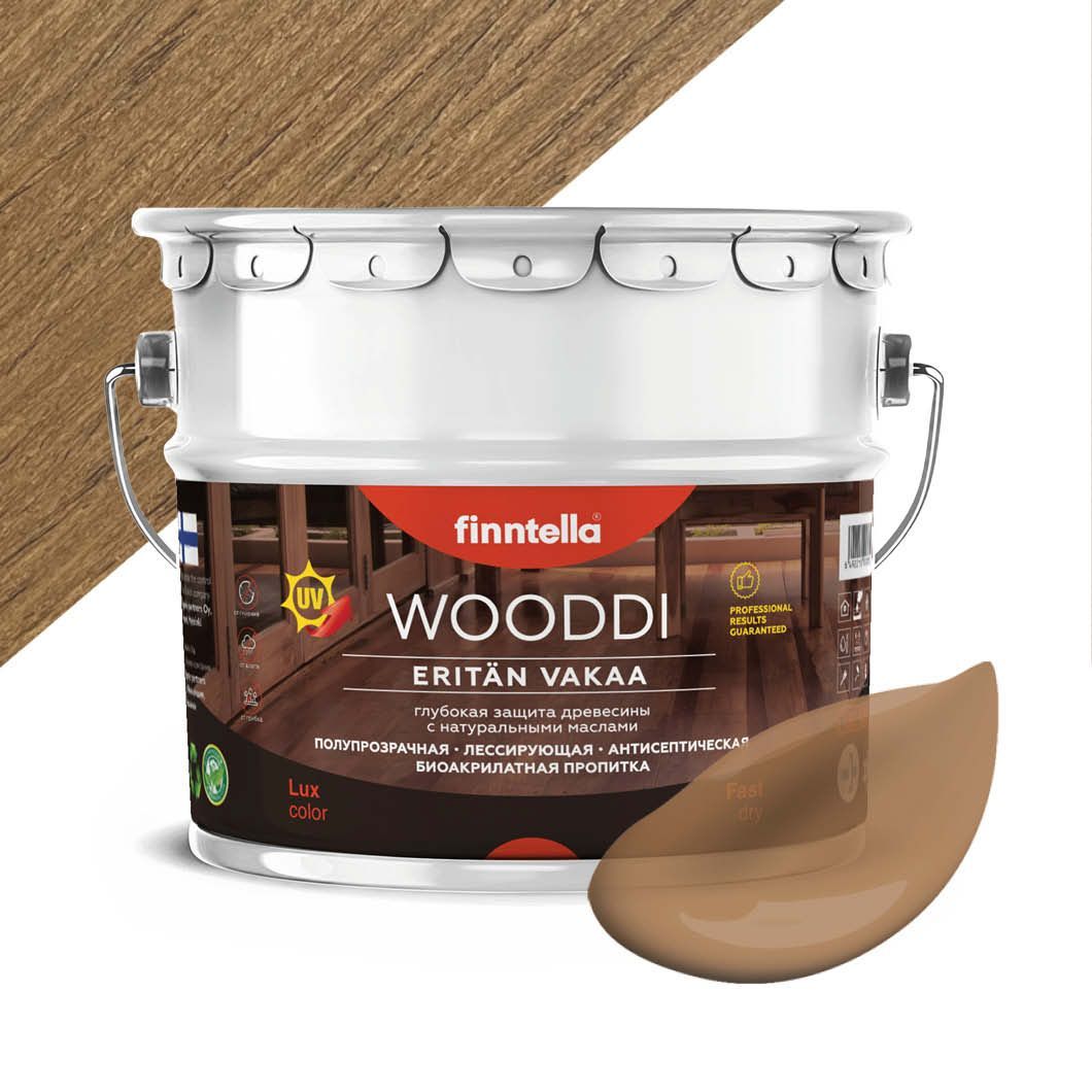 

Пропитка по дереву WOODDI, цвет KORKKI , 9л, Коричневый, WOODDI колерованная