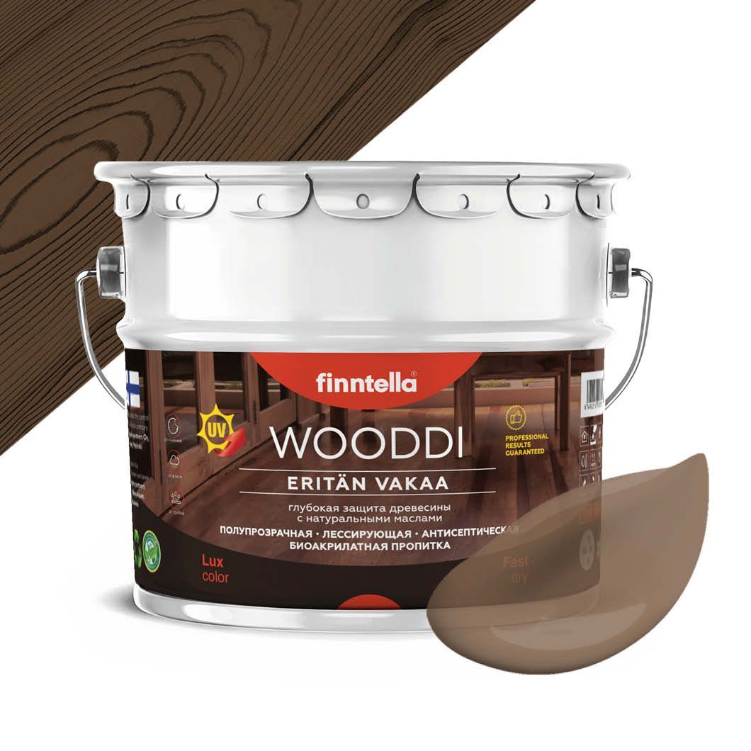 

Пропитка по дереву WOODDI, цвет KAHVIA , 9л, Коричневый, WOODDI колерованная