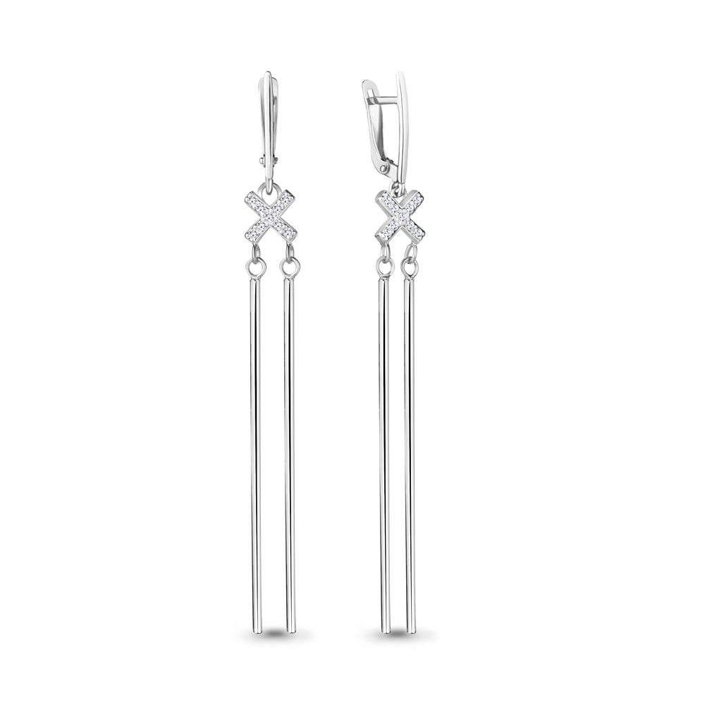 

Серьги подвески из серебра с фианитом Aquamarine 48606А_925_р, 48606А_925_р