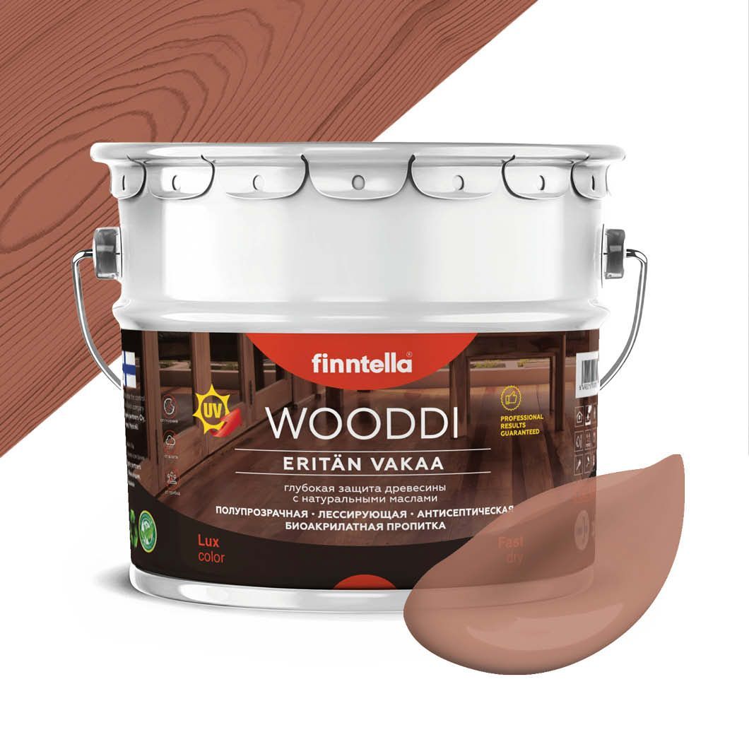 

Пропитка по дереву WOODDI, цвет JATOBA , 9л, Розовый, WOODDI колерованная