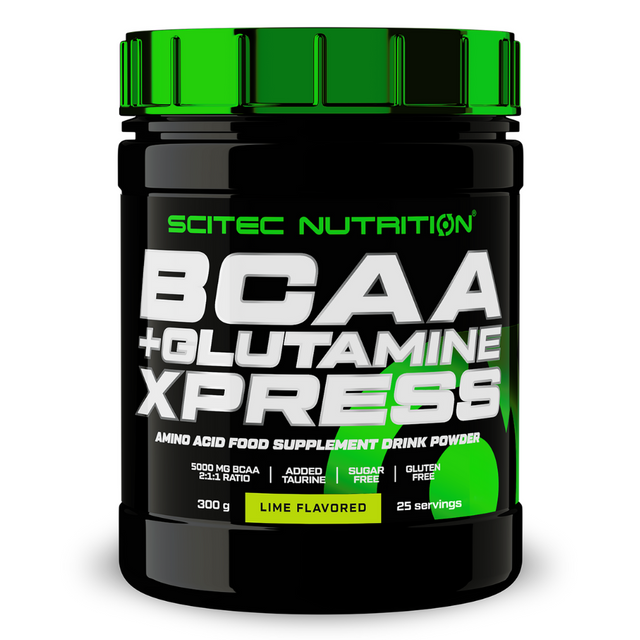 фото Комплекс аминокислот scitec nutrition bcaa+glutamine xpress 300 г, лайм