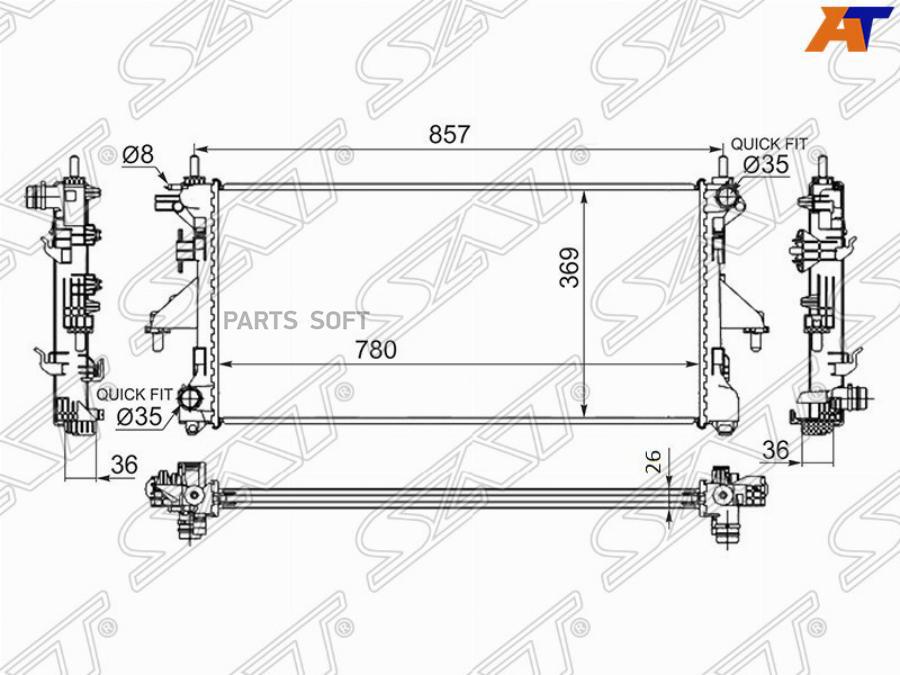 

Радиатор Fiat Ducato/Peugeot Boxer/Citroen Jumper 2.2td/3.0 06- Sat арт. PG0009-06-1