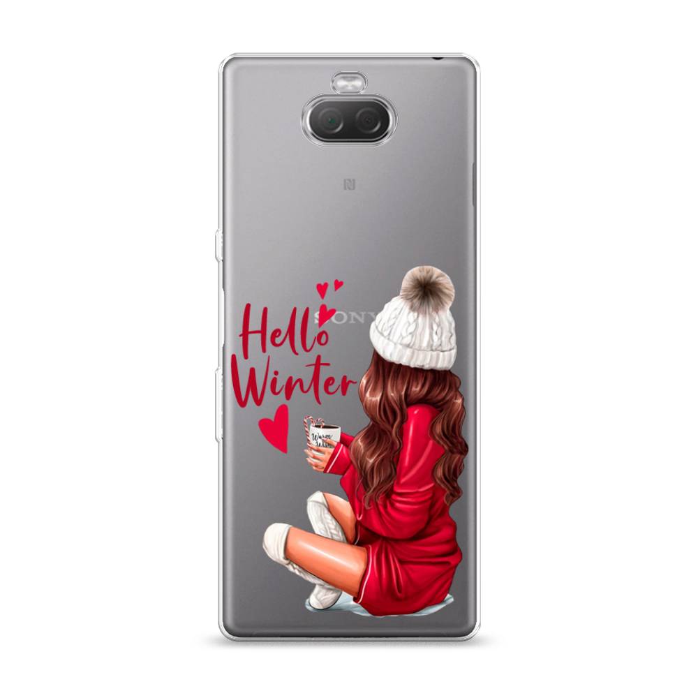 

Чехол на Sony Xperia 10 "Hello winter", Красный;белый;коричневый, 54050-5
