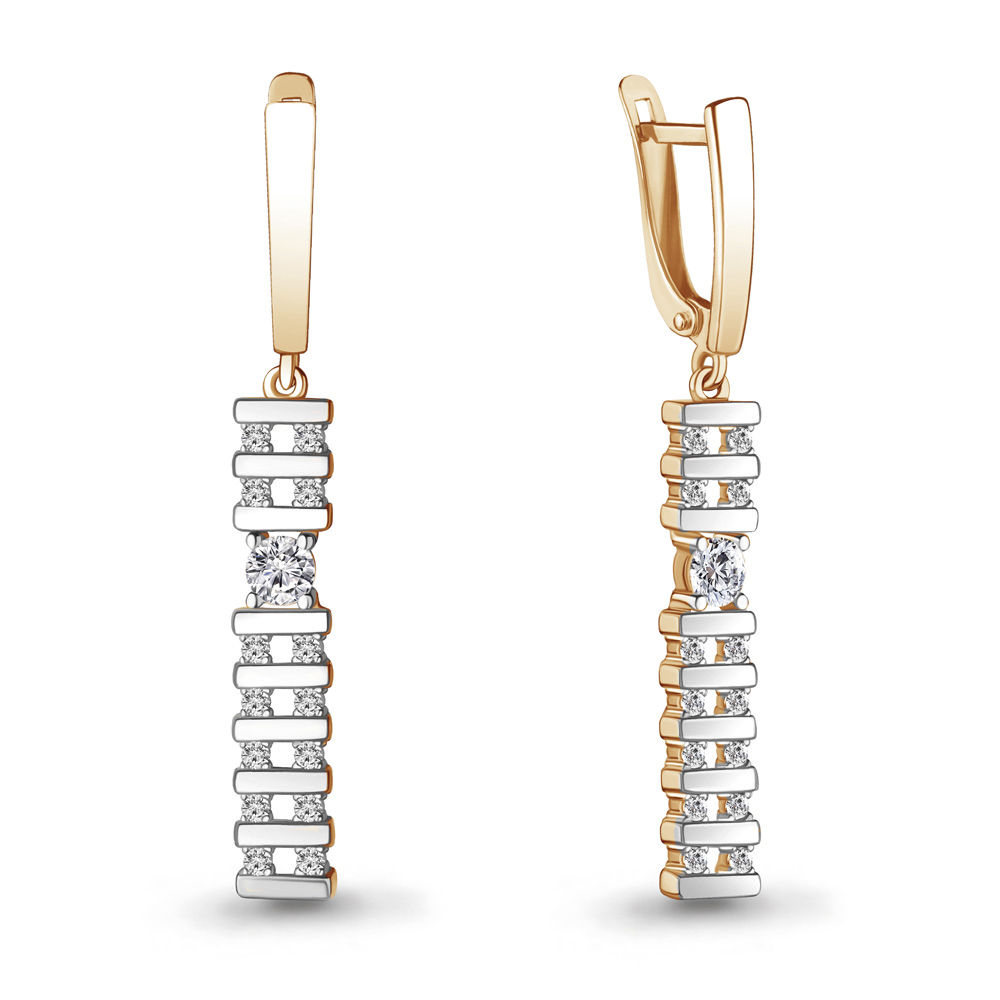 

Серьги подвески из серебра с фианитом Aquamarine 48613А_925_з, 48613А_925_з