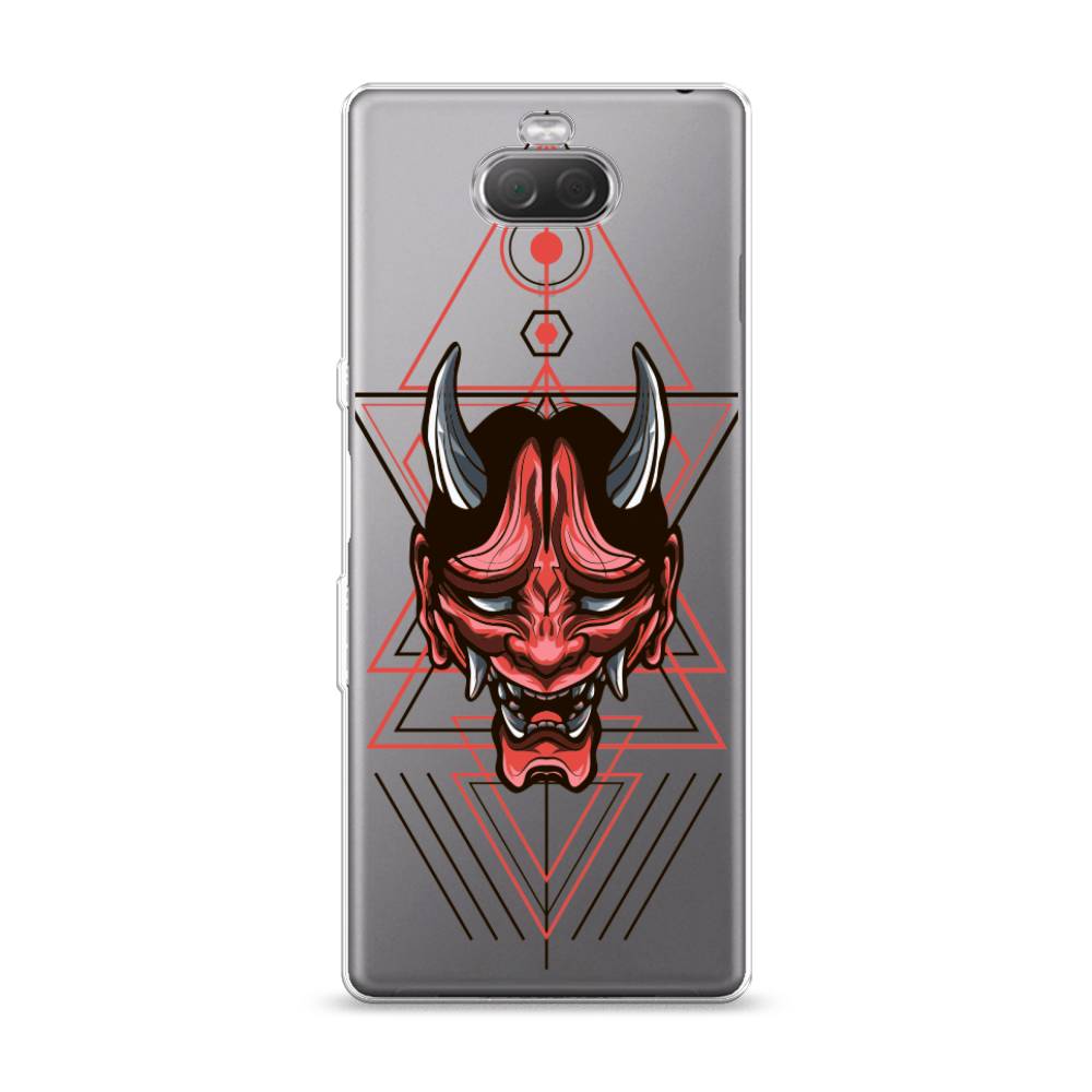 

Чехол на Sony Xperia 10 "Hanya Oni mask", Серый;красный;черный, 54050-4