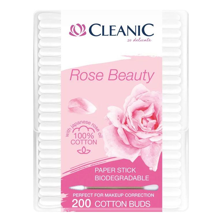 Ватные палочки Cleanic Rose Beauty 200 шт