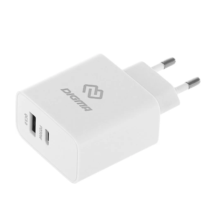 

Сетевое зарядное устройство Digma DGW3D, USB-C + USB-A, 3A, белый [dgw3d0f110wh]