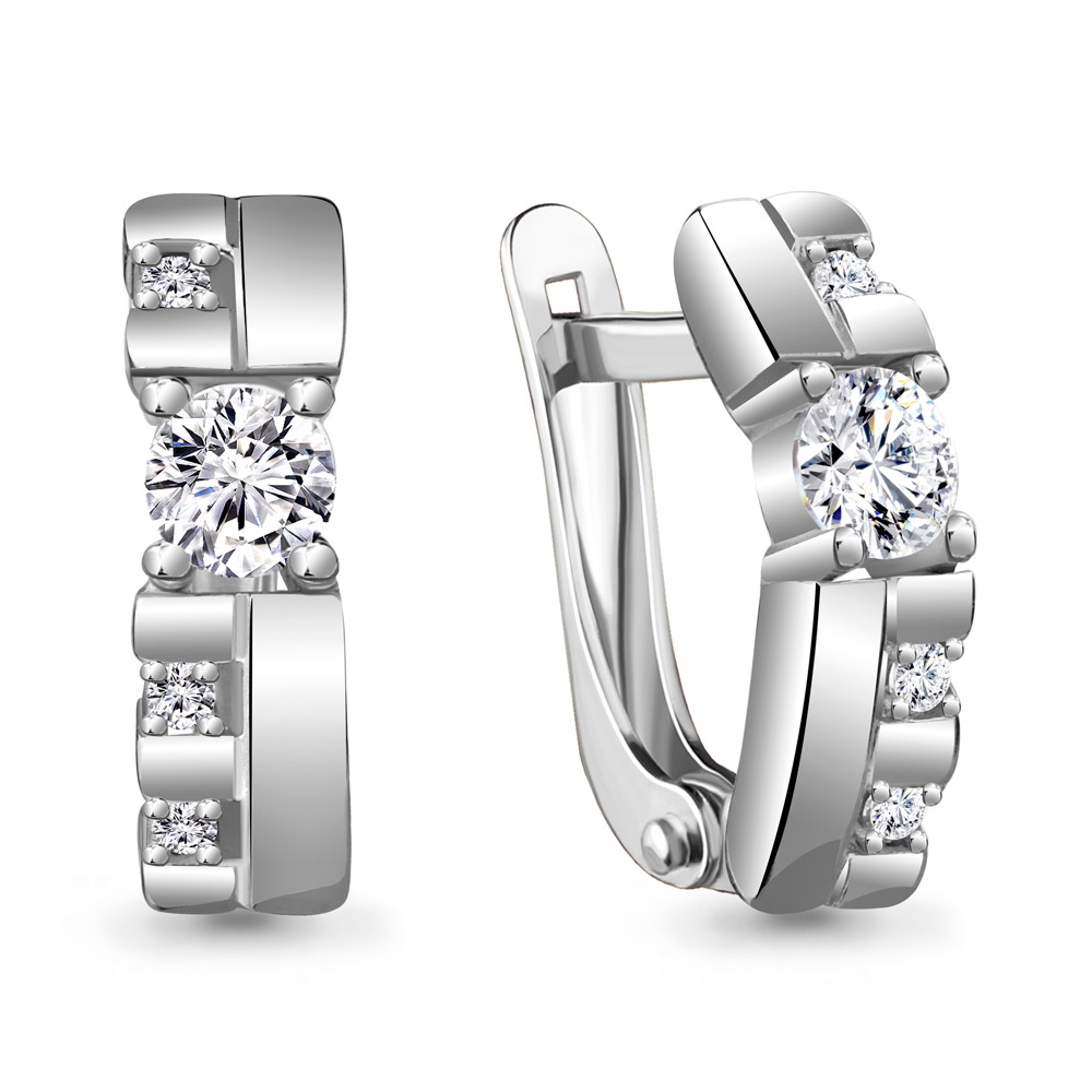 

Серьги из серебра с фианитом Aquamarine 48615А_925_р, 48615А_925_р