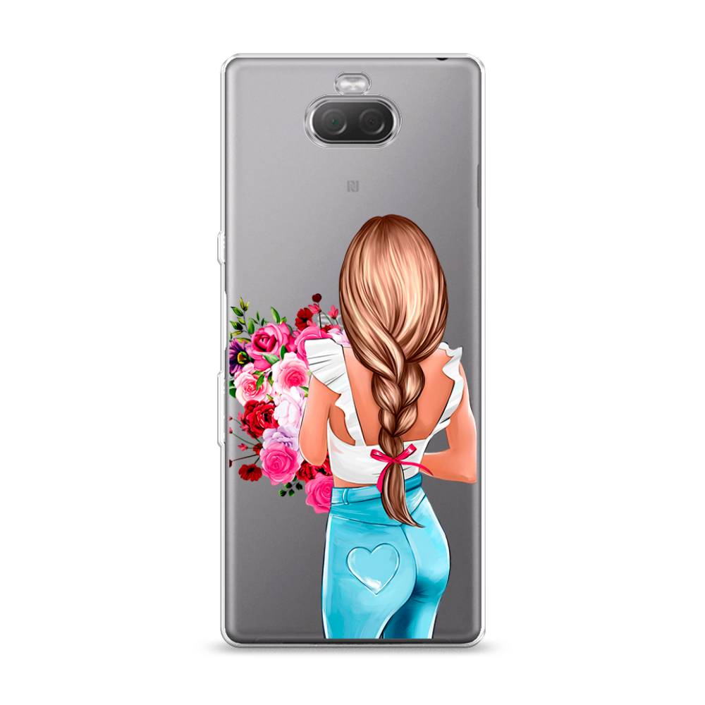 

Чехол на Sony Xperia 10 "Девушка с цветами", Коричневый;розовый;голубой, 54050-6