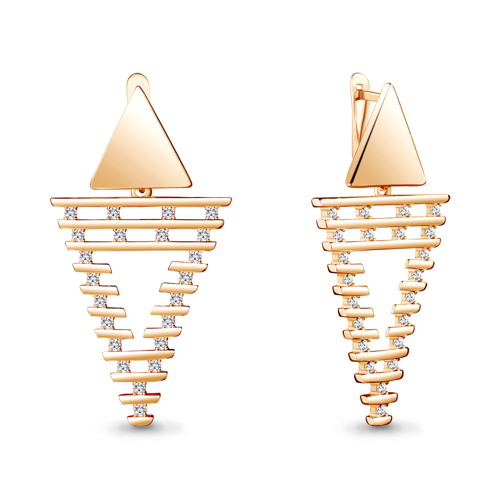 

Серьги подвески из серебра с фианитом Aquamarine 48618А_925_з, 48618А_925_з